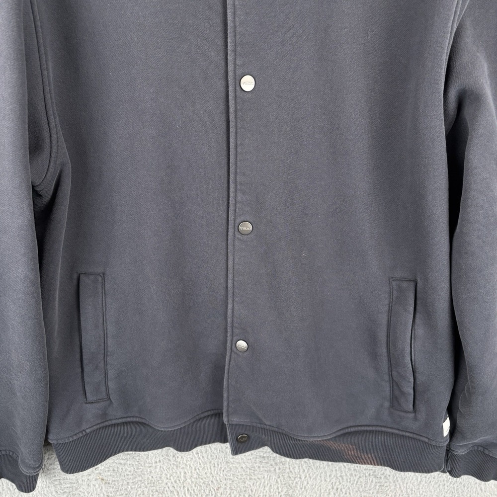 Vuori Seaside Fleece Bomber Jacket Mens XL Navy Snap Front Mock Neck V296 *READ* - Picture 3 of 11